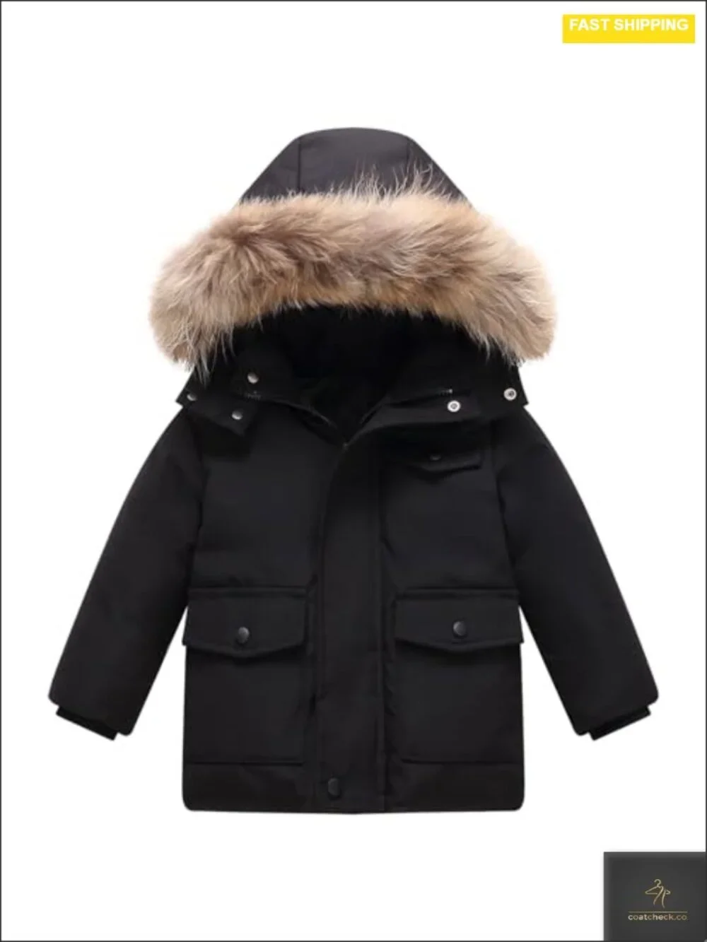Toddler Winter Puffer Jacket Hooded Windproof Snow Fleece Lined Coat for Girls